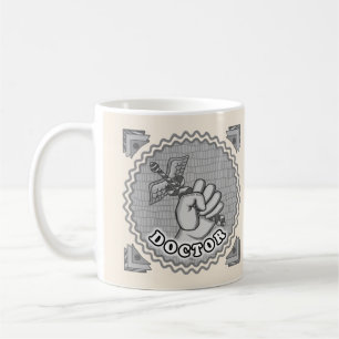 Taza De Café Mano sosteniendo médico caduceus