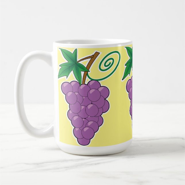 Taza De Café Manojo de la uva en amarillo claro (Izquierda)