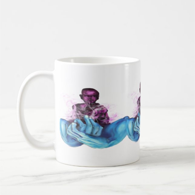 Taza De Café Manos azules de mente tranquila (Izquierda)