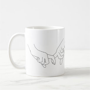 Taza De Café Manos de mano Línea mínima Arte Cuto Simple Trendy