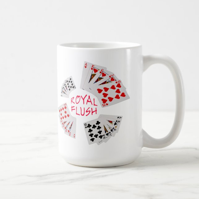Taza De Café Manos de póquer - Personalizable Royal Flush (Derecha)