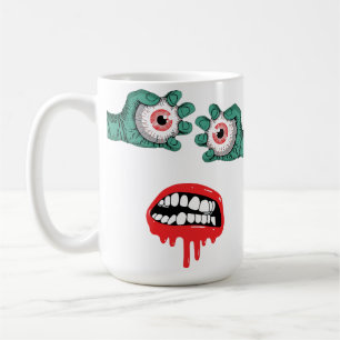 Taza De Café Manos de Zombi Horribles con Labial Derretido