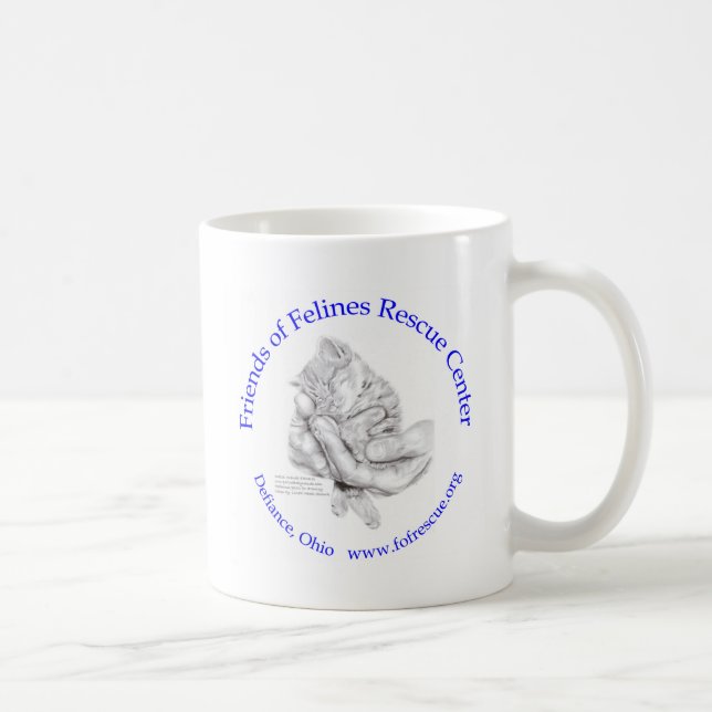 Taza De Café Manos de ZsaZsa con el texto púrpura (Derecha)