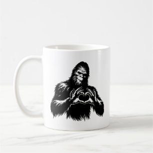 Taza De Café Manos del corazón de pie grande