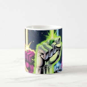 Taza De Café Manos en el aire con anillos -Color
