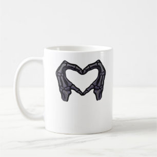Taza De Café Manos esqueléticas formando un corazón