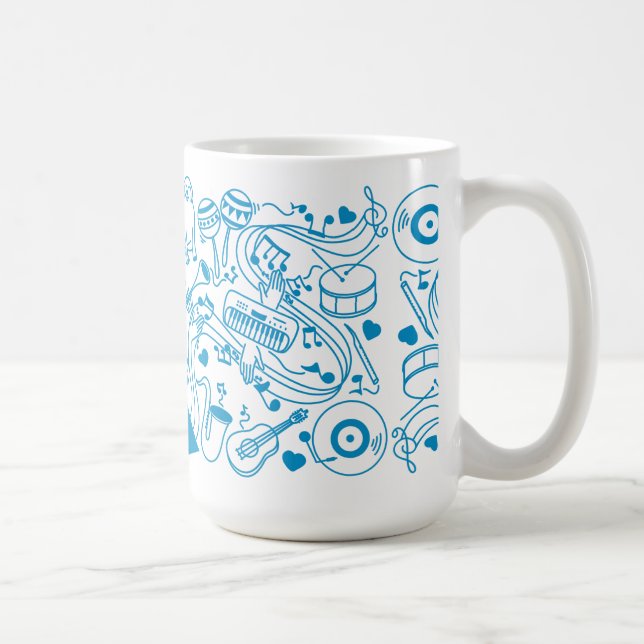 Taza De Café Manos musicales - Diseño ASL (Derecha)