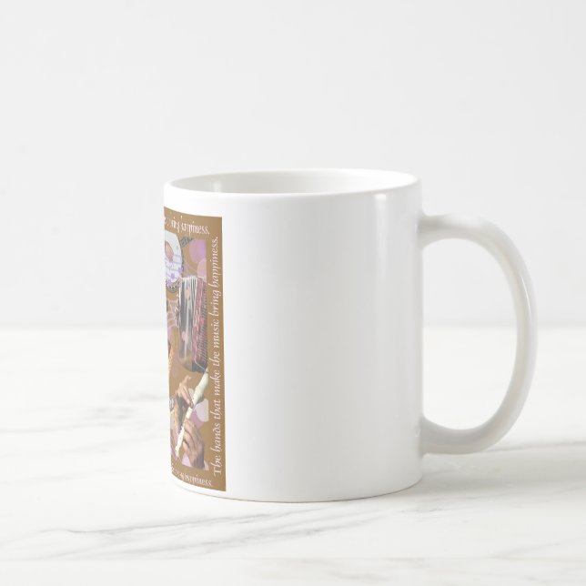 Taza De Café Manos que hacen la música. Haga la felicidad (Derecha)
