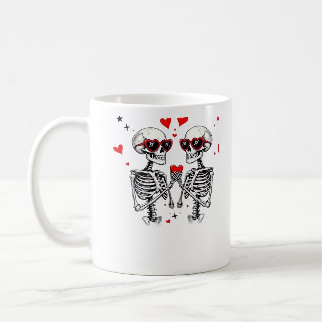 Taza De Café Manos Skeleton Heart Para Tendencias (Izquierda)