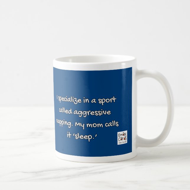 Taza De Café ManoSays - Witty Line on Sleeping - (Derecha)