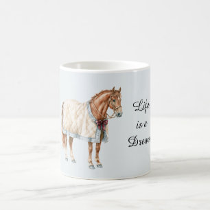 Taza De Café Manta Azul Blanca Para Caballo
