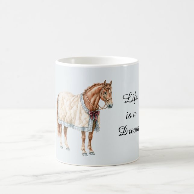 Taza De Café Manta Azul Blanca Para Caballo (Centro)