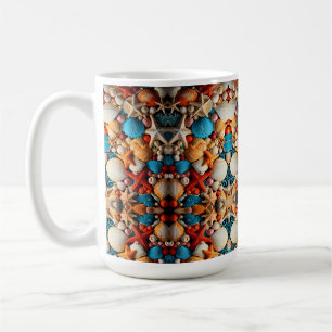 Taza De Café Manta Sherpa de Mosaico de Conchas Marinas