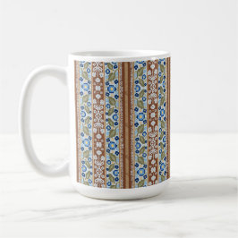 Taza De Café Mantel de mesa floral a rayas inspirado en francés