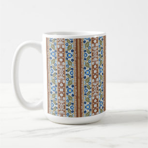 Taza De Café Mantel de mesa floral a rayas inspirado en francés