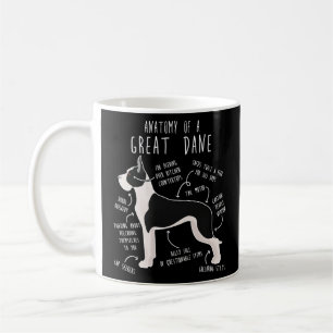 Taza De Café Mantel recortado Gran Anatomía de Perro Dane