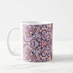 Taza De Café Manteles florales indios: adorable patrón pastel