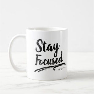 Taza De Café MANTÉN EL ENFOQUE Tipografía de Oficina de Trabajo
