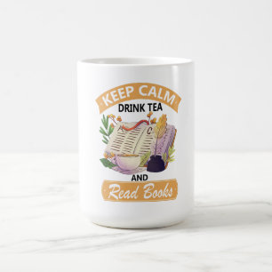 Taza De Café Mantén El Té Tranquilo Y Lee Los Libros