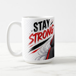 Taza De Café Mantén Fuerte Chica Anime Pelo Plateado