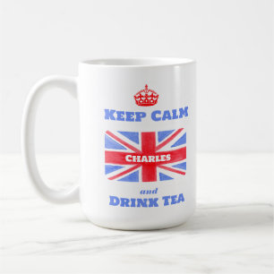 Taza De Café Mantén la calma Bebe té Union Jack bandera británi