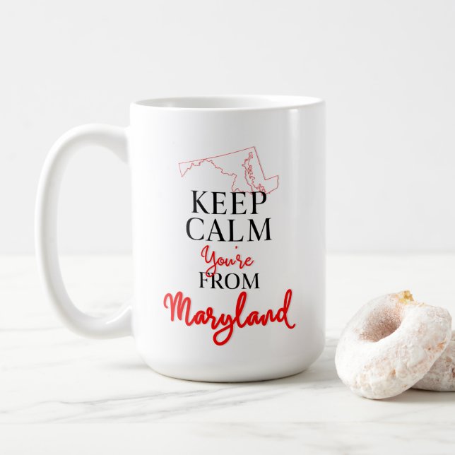 Taza De Café Mantén la calma eres de Maryland (Con donut)