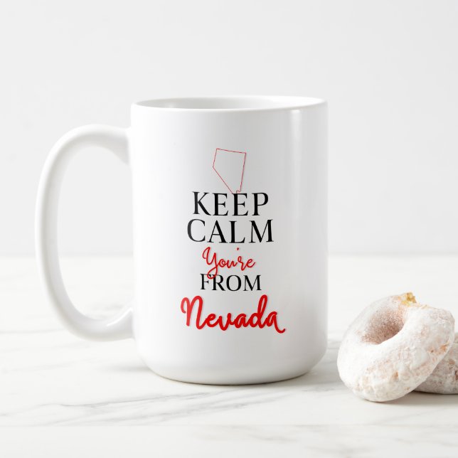 Taza De Café Mantén la calma que eres de Nevada (Con donut)
