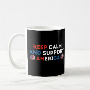 Taza De Café Mantén la calma y apoya al fútbol de América