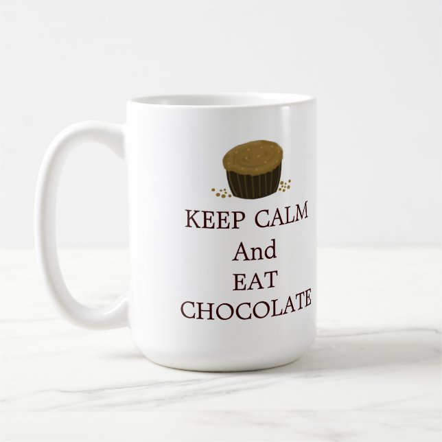 Taza De Café Mantén la calma y come chocolate (Izquierda)