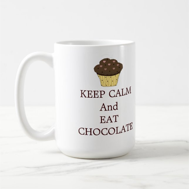 Taza De Café Mantén la calma y come chocolate (Izquierda)