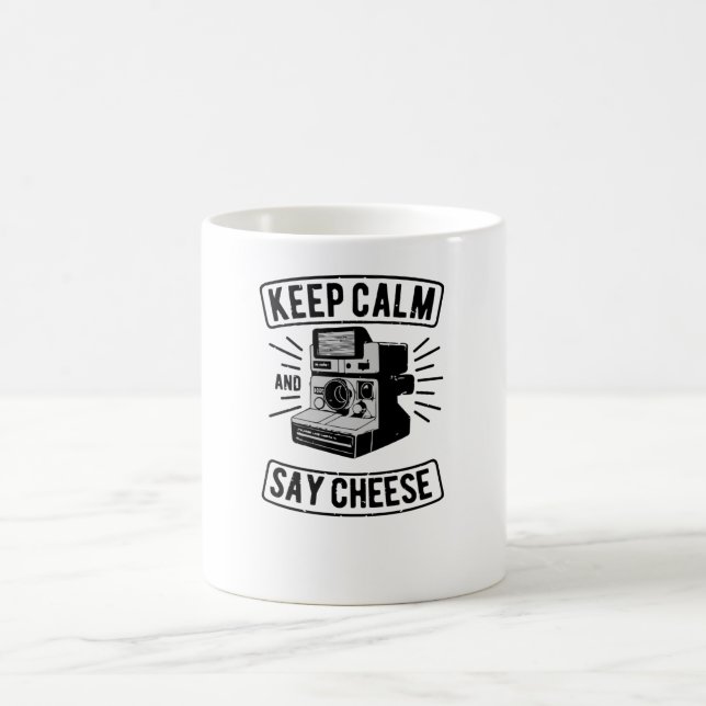 Taza De Café Mantén la calma y di queso (Centro)