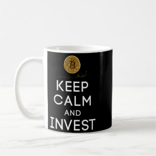 Taza De Café Mantén La Calma Y Invierte En Moneda Criptográfica
