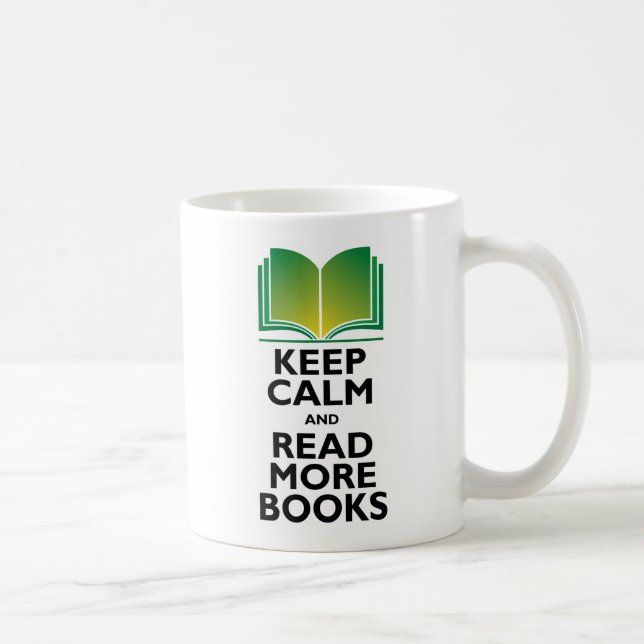 Taza De Café "Mantén la calma y lee más libros" Mug (Derecha)