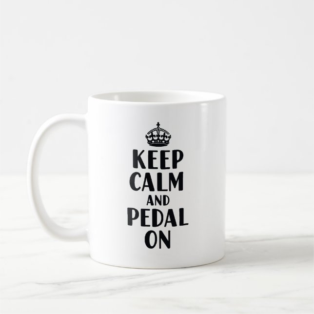 Taza De Café Mantén la Calma y Pedalea (Izquierda)