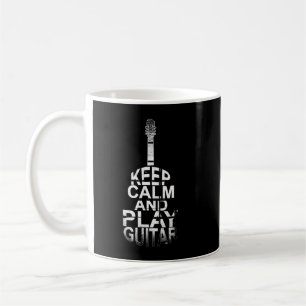 Taza De Café Mantén la Calma y Toca la Guitarra Guitarrista Acú