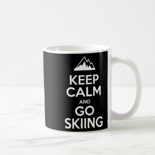 Taza De Café Mantén la calma y ve a esquiar, esquiador divertid