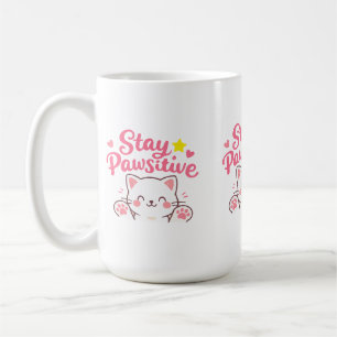 Taza De Café Mantén la Pata Positiva – Diseño de Cita Motivacio