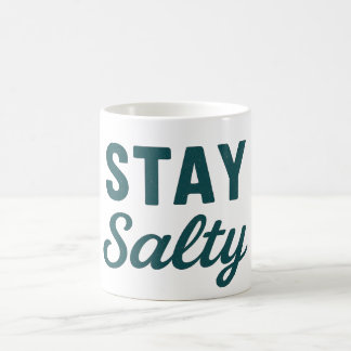 Taza De Café Mantén la Vida Costera Teal Oceánica Gráfica de Su
