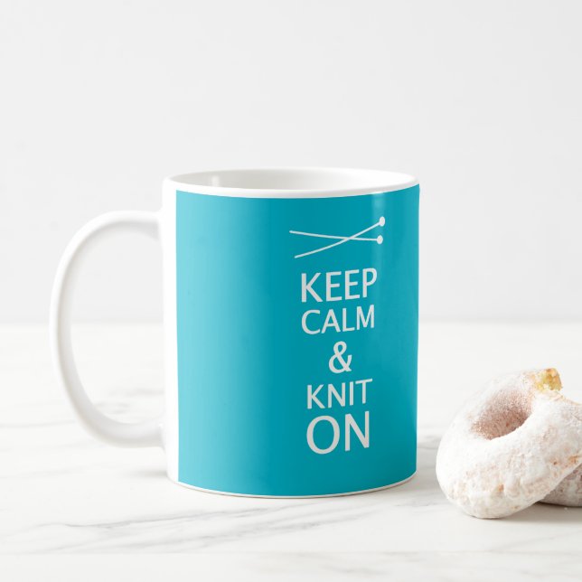 Taza De Café Mantener el Knit Calma En {Oscuro} (Con donut)
