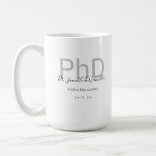 Taza De Café Mantener el nombre gris negro de graduación de doc