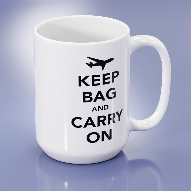 Taza De Café Mantener la bolsa y continuar (mantener la calma) (Subido por el creador)