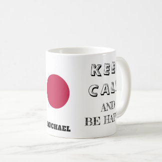 Taza De Café Mantener la calma con la bandera de Japón