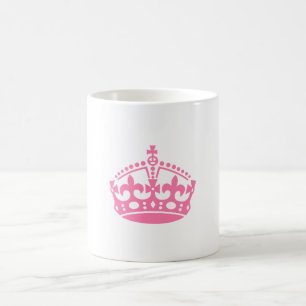 Taza De Café Mantener la calma rosada de la corona de la victor