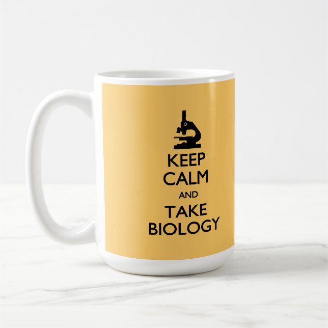 Taza De Café Mantener la calma Tome la biología Mug (Izquierda)