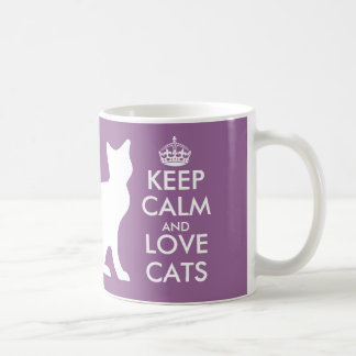 Taza De Café Mantener la calma y amar a los gatos mug