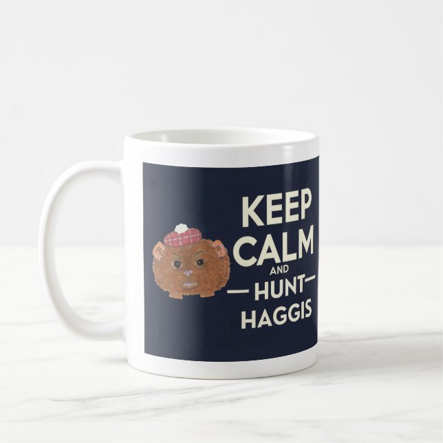 Taza De Café Mantener la calma y cazar el haggis escocés (Izquierda)