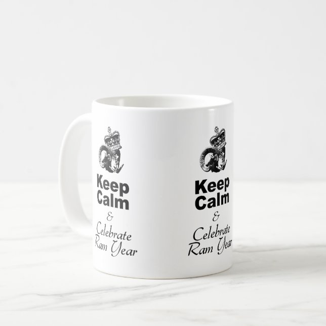 Taza De Café Mantener la calma y celebrar el año de Ram WM01 (Anverso izquierdo)