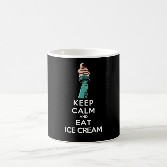 Taza De Café mantener la calma y comer helado (Centro)