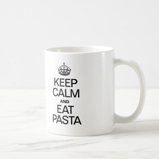 TAZA DE CAFÉ MANTENER LA CALMA Y COMER PASTA (Derecha)