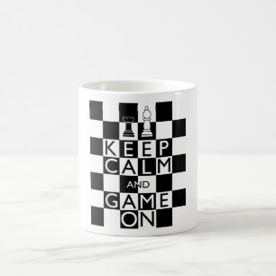 Taza De Café MANTENER LA CALMA Y EL JUEGO CONTINUO - Ajedrez